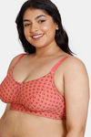 Zivame True Curv Zellij Dreams Lightly Lined Non Wired 3/4th Coverage Super Support Bra - Spiced Coral — thumbnail 4